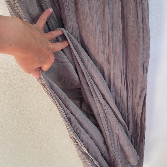 Lovestitch Gauze Linen Maxi Dress Size Small Gray/Brown With Adjustable Straps - Picture 3 of 5